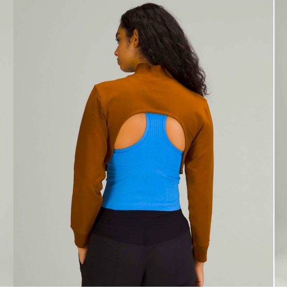New Lululemon LA Reversible Mock Neck size 10 in Copper Brown NWT - Picture 3 of 10